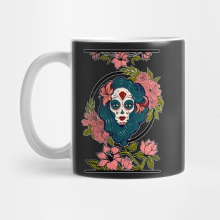 Sugar Skull Girl Floral Magnolia Mug